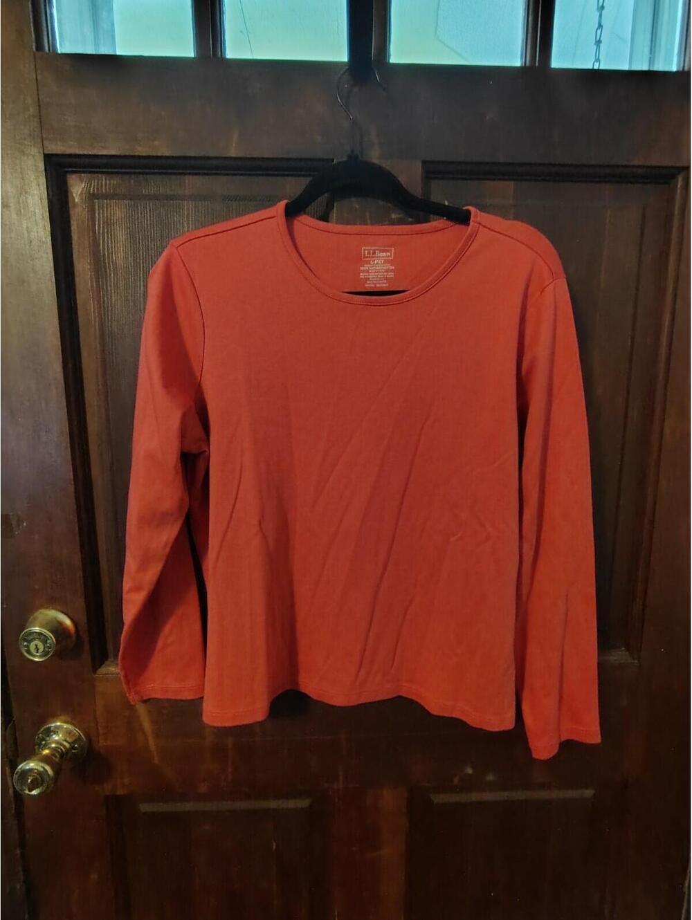 L.L. Bean 100% Supima Cotton Petite Large Pink Top